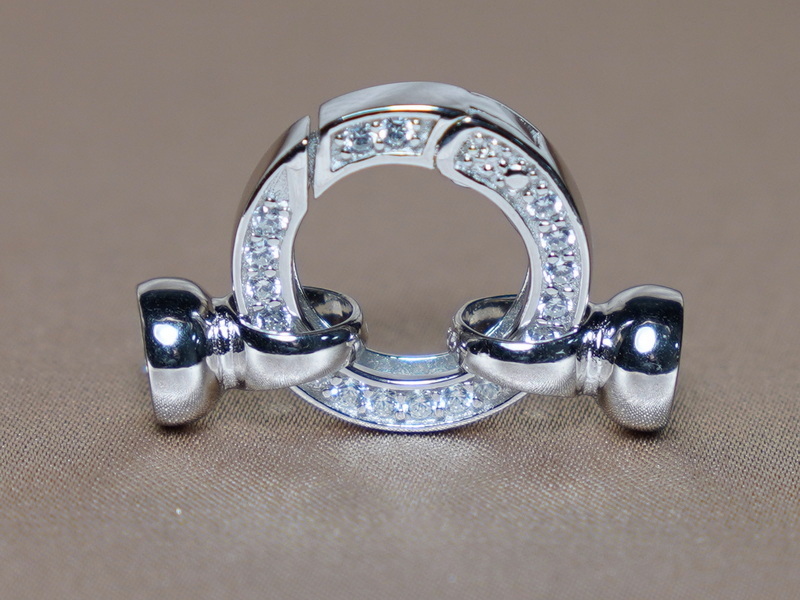 Elegantní stříbrný perlový uzávěr kruh K03 Elegantní stříbrný perlový uzávěr kruh K03