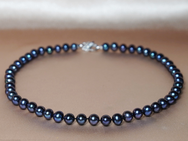 Náhrdelník černé říční perly NRSN7585AAAbAE Náhrdelník černé říční perly NRSN7585AAAbAE