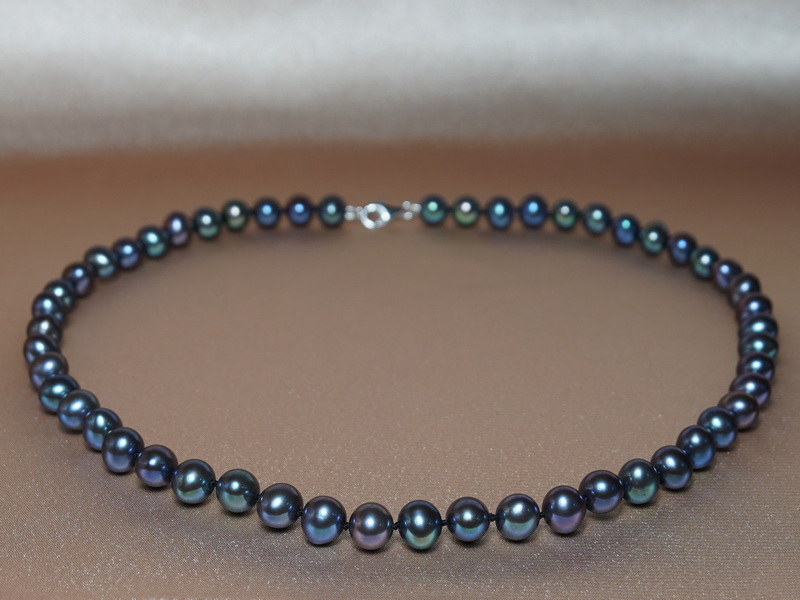 Náhrdelník černé říční perly ROSN7585AA+bA Náhrdelník černé říční perly ROSN7585AA+bA