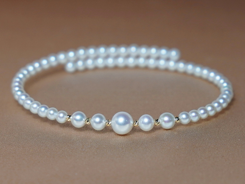 Náramek z pravých sladkovodních perel a 18K zlata PB245SP Náramek z pravých sladkovodních perel a 18K zlata PB245SP