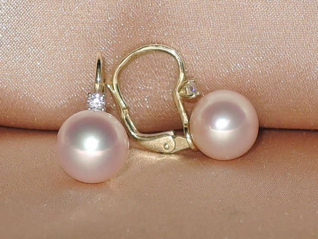 Zlaté perlové náušnice ve 14K zlatě BC022YFE-L Zlaté perlové náušnice ve 14K zlatě BC022YFE-L