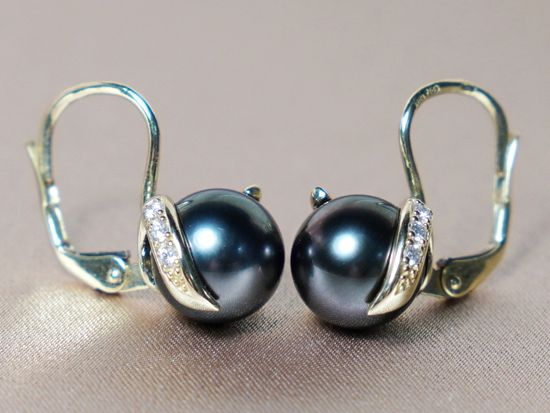 Zlaté náušnice 14K s tahitskými perlami BC05YE-T Zlaté náušnice 14K s tahitskými perlami BC05YE-T