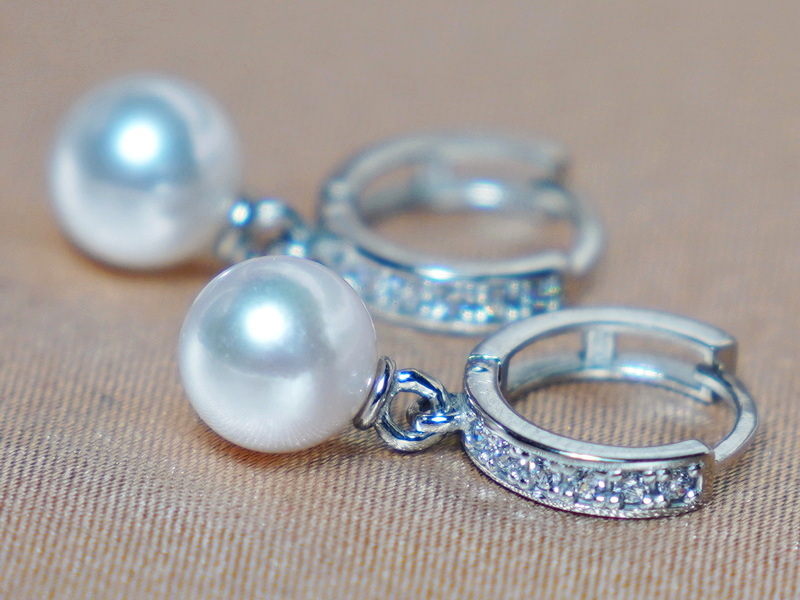 Zlaté náušnice 14K říční perly AAA DS120WFE-W Zlaté náušnice 14K říční perly AAA DS120WFE-W