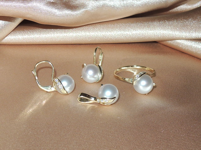 Perlové šperky perly jižního Pacifiku BC05YS-W Perlové šperky perly jižního Pacifiku BC05YS-W