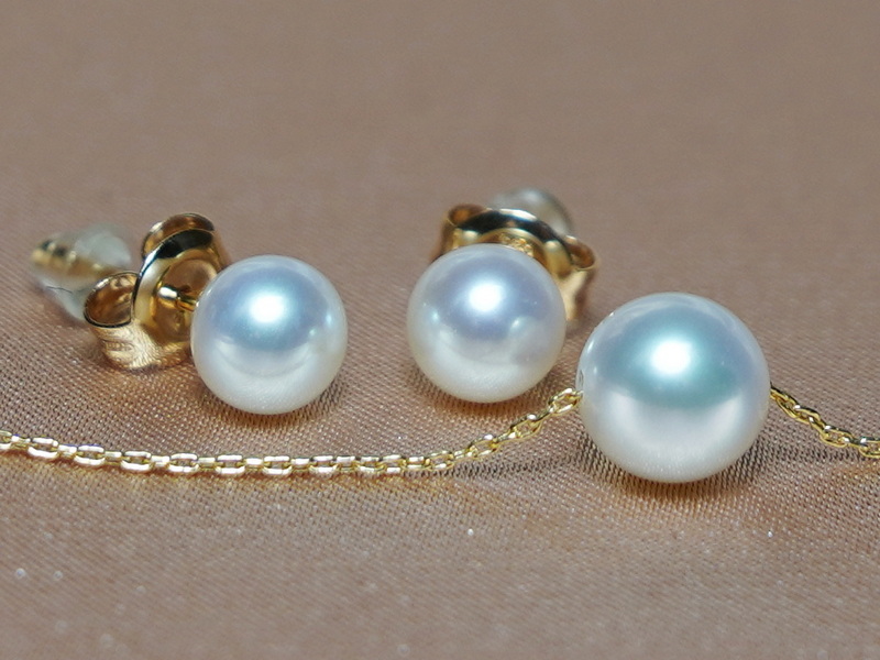 Set šperků z říčních perel ve 14K zlatě FPSET095AAAyW Set šperků z říčních perel ve 14K zlatě FPSET095AAAyW