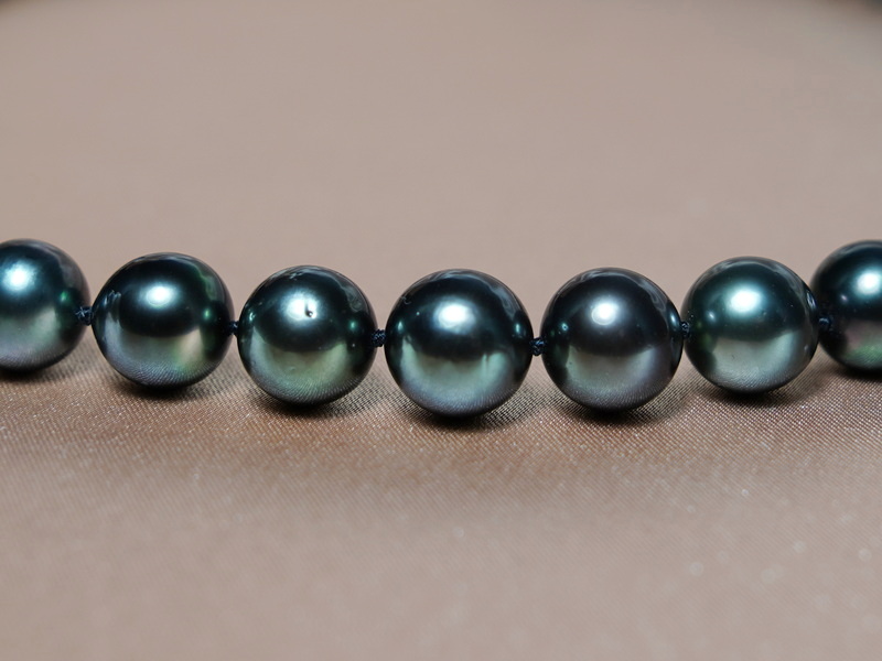 Perlový náhrdelník černé tahitské perly TPN052SS Perlový náhrdelník černé tahitské perly TPN052SS