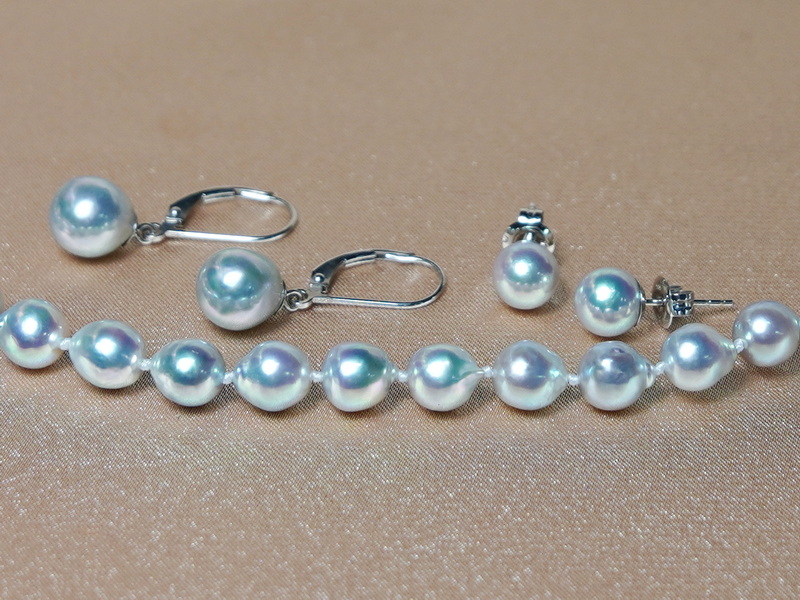 Perlový set šperků 14K šedé akoya perly APSET6570AAsM Perlový set šperků 14K šedé akoya perly APSET6570AAsM