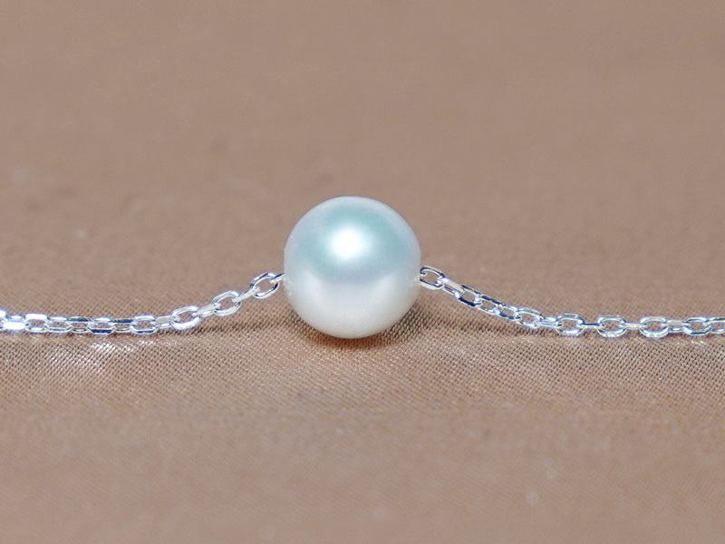 Pravá říční perla na stříbrném řetízku FPSN10w Pravá říční perla na stříbrném řetízku FPSN10w
