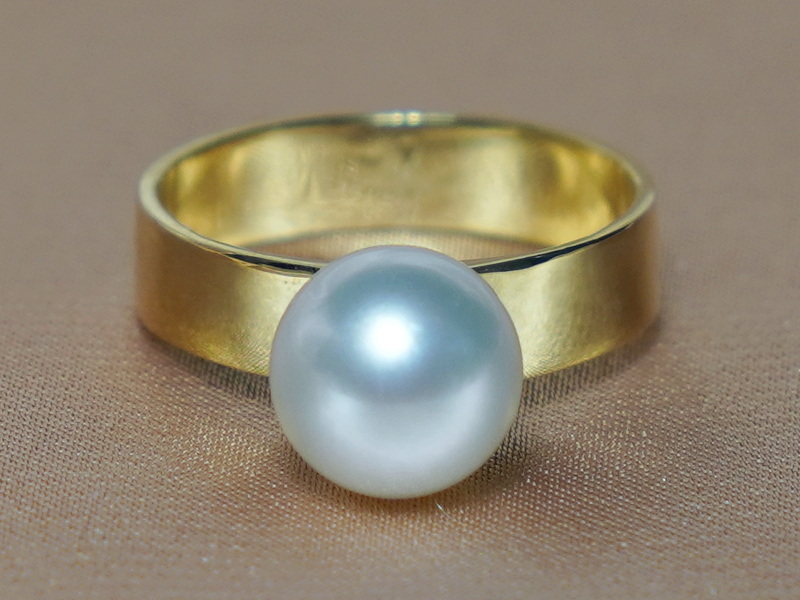 Zlatý prsten s perlou Jižního Pacifiku BC032YR-W Zlatý prsten s perlou Jižního Pacifiku BC032YR-W