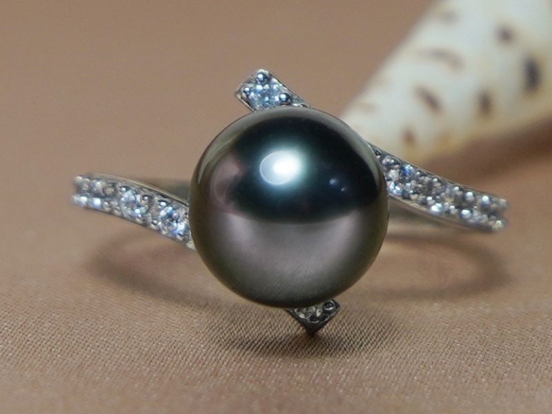 Prsten s tahitskou perlou 14K BC029WR-T Prsten s tahitskou perlou 14K BC029WR-T