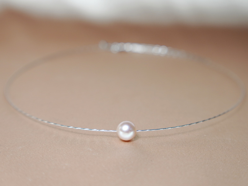 Růžová říční perla na zlatém lanku WW01WN-FP Růžová říční perla na zlatém lanku WW01WN-FP