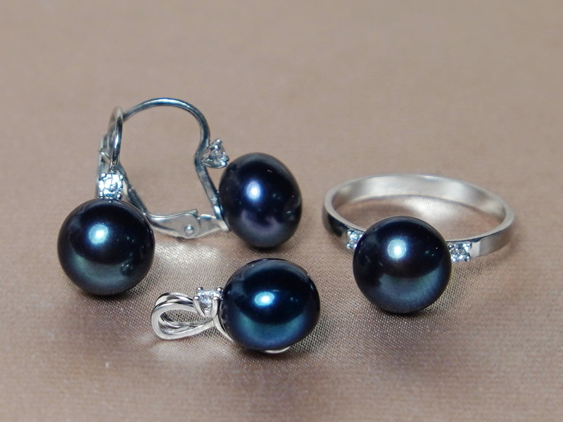 Set šperků z černých říčních perel BC180SBS-B Set šperků z černých říčních perel BC180SBS-B