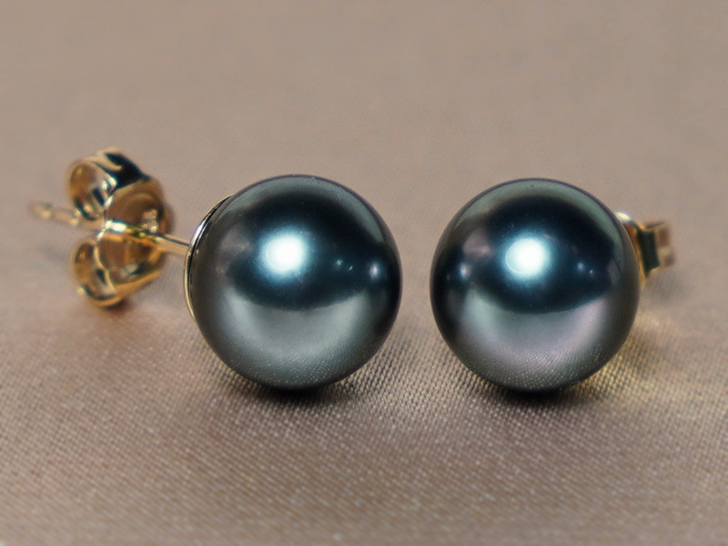 Zlaté napichovací náušnice z tahitských perel AAA TAE500yQ Zlaté napichovací náušnice z tahitských perel AAA TAE500yQ