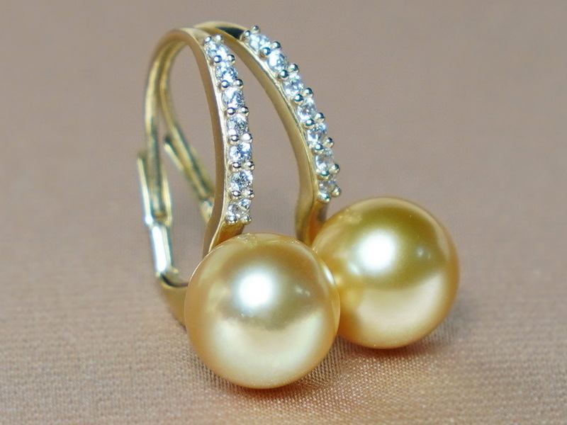 Zlaté náušnice 14K s perlami Jižního Pacifiku BC021YE-G Zlaté náušnice 14K s perlami Jižního Pacifiku BC021YE-G