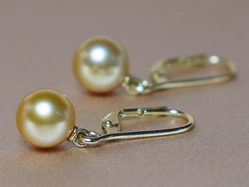 Zlaté náušnice 14K s perlami Jižního Pacifiku SSPEZGC Zlaté náušnice 14K s perlami Jižního Pacifiku SSPEZGC