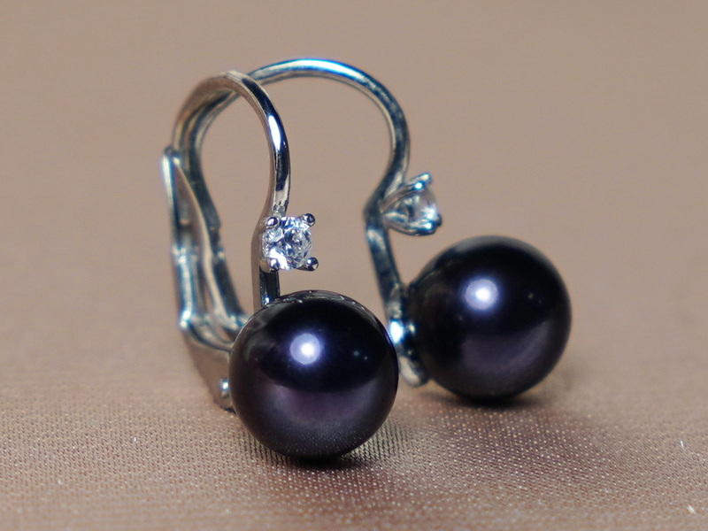 Zlaté náušnice 14K se zirkonem a perlou BC022WFE-B Zlaté náušnice 14K se zirkonem a perlou BC022WFE-B