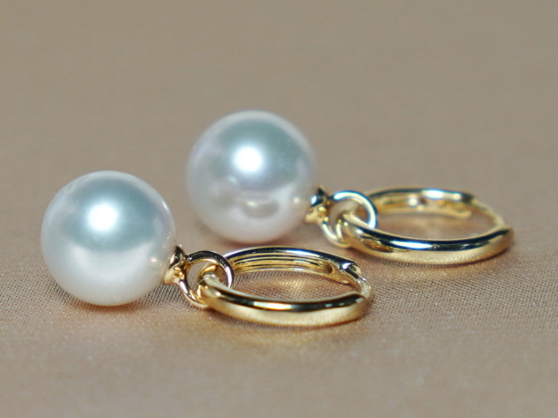 Zlaté náušnice 14K z pravých říčních perel WW017YE-FW Zlaté náušnice 14K z pravých říčních perel WW017YE-FW