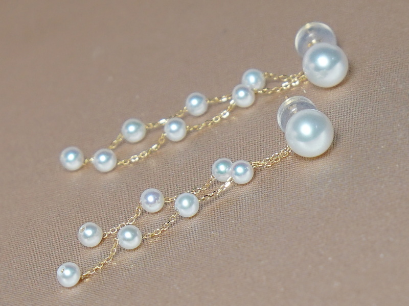 Zlaté náušnice 18K s pravými perlami PE018SP Zlaté náušnice 18K s pravými perlami PE018SP