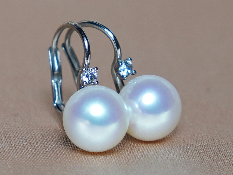 Zlaté náušnice 14K pravé sladkovodné perly BC022WFE-W Zlaté náušnice 14K pravé sladkovodné perly BC022WFE-W