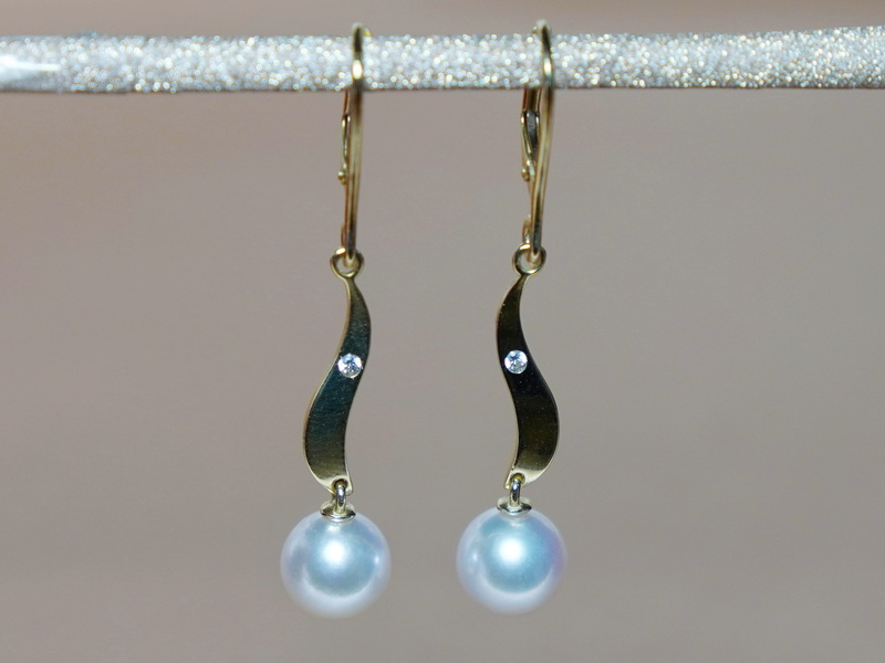 Zlaté náušnice s perlami Jižního Pacifiku BC04YE-W Zlaté náušnice s perlami Jižního Pacifiku BC04YE-W