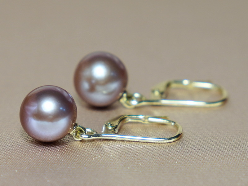 Zlaté náušnice s purpurovo-fialovými perlami EPE1011yZ Zlaté náušnice s purpurovo-fialovými perlami EPE1011yZ