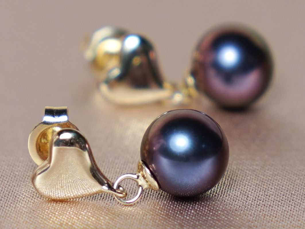 Zlaté náušnice 14K se sladkovodními perlami WW03YHE-FB Zlaté náušnice 14K se sladkovodními perlami WW03YHE-FB