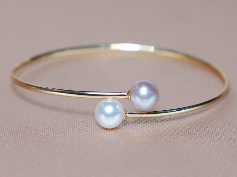 Zlatý náramek 18K s pravými perlami AAA WW08YB-WP Zlatý náramek 18K s pravými perlami AAA WW08YB-WP