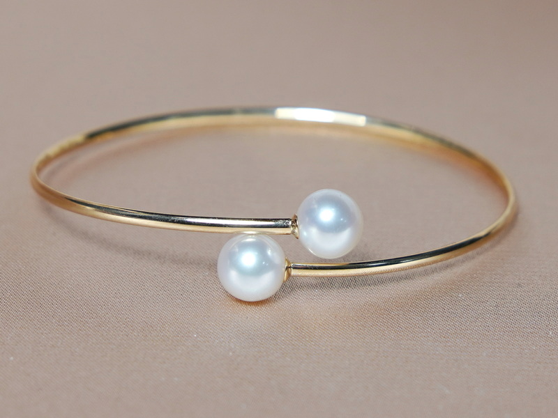 Zlatý náramek 18K s říčními perlami AAA WW08YB-WW Zlatý náramek 18K s říčními perlami AAA WW08YB-WW