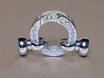 Elegantní stříbrný perlový uzávěr kruh K03 Elegantní stříbrný perlový uzávěr kruh K03