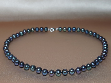 Náhrdelník černé říční perly ROSN7585AA+bA Náhrdelník černé říční perly ROSN7585AA+bA