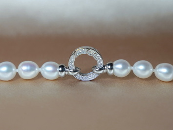 Náhrdelník z pravých oválných sladkovodních perel AAA OSN8590AAAwA Náhrdelník z pravých oválných sladkovodních perel AAA OSN8590AAAwA