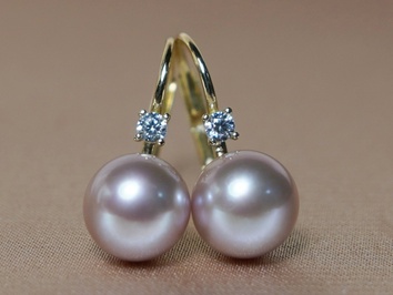 Zlaté perlové náušnice ve 14K zlatě BC022YFE-L Zlaté perlové náušnice ve 14K zlatě BC022YFE-L