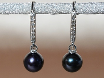 Perlové náušnice černé sladkovodní perly BC024SE-B Perlové náušnice černé sladkovodní perly BC024SE-B