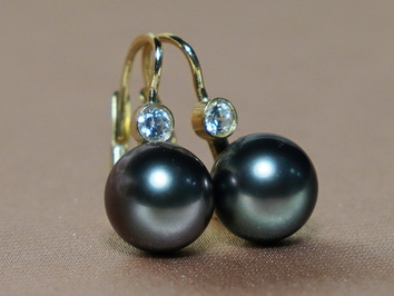 Perlové náušnice černé tahitské perly AAA DS222YE-T Perlové náušnice černé tahitské perly AAA DS222YE-T