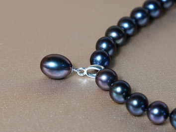 Perlový náhrdelník černé perly NRSNP7585AAAbK Perlový náhrdelník černé perly NRSNP7585AAAbK