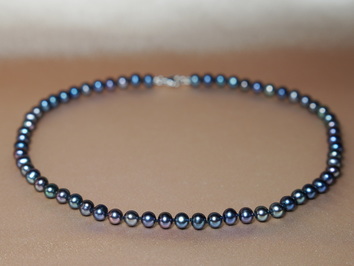 Perlový náhrdelník černé perly ROSN6070AA+bAE Perlový náhrdelník černé perly ROSN6070AA+bAE