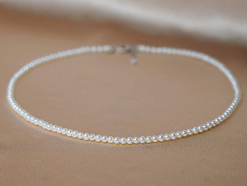 Perlový náhrdelník pravé říční perly 3 mm NRSN3035AA+wJ Perlový náhrdelník pravé říční perly 3 mm NRSN3035AA+wJ