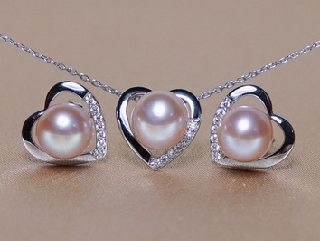 Set šperků z růžových říčních perel  WW014WS-FP Set šperků z růžových říčních perel  WW014WS-FP