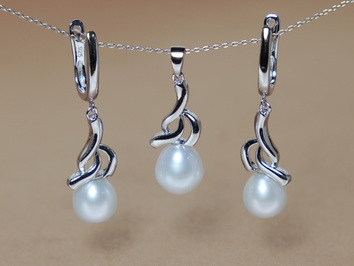 Stříbrný set šperků s říčními perlami PS2158SH Stříbrný set šperků s říčními perlami PS2158SH