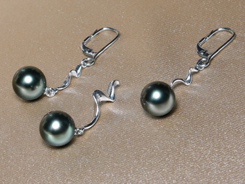 Zlaté šperky 14K s tahitskými perlami AAA TASET300C Zlaté šperky 14K s tahitskými perlami AAA TASET300C