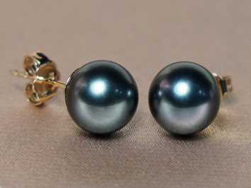 Zlaté napichovací náušnice z tahitských perel AAA TAE500yQ Zlaté napichovací náušnice z tahitských perel AAA TAE500yQ