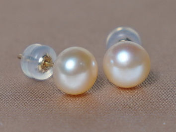 14K zlaté napichovací perlové náušnice PSE14YG 14K zlaté napichovací perlové náušnice PSE14YG