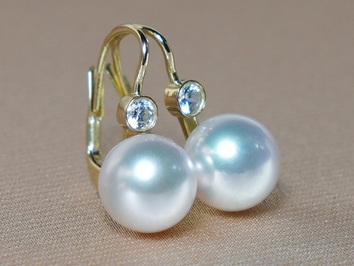 Zlaté náušnice 14K s perlami Jižního Pacifiku DS222YE-W Zlaté náušnice 14K s perlami Jižního Pacifiku DS222YE-W