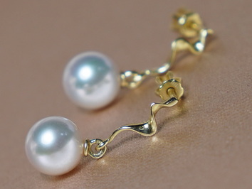 Zlaté náušnice 14K s perlami Jižního Pacifiku SSWE006B Zlaté náušnice 14K s perlami Jižního Pacifiku SSWE006B