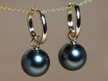 Zlaté náušnice 14K s tahitskými perlami WW017YE-T Zlaté náušnice 14K s tahitskými perlami WW017YE-T