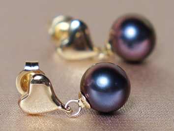 Zlaté náušnice 14K se sladkovodními perlami WW03YHE-FB Zlaté náušnice 14K se sladkovodními perlami WW03YHE-FB