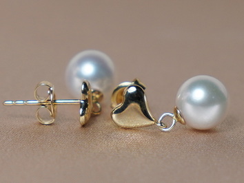 Zlaté náušnice se sladkovodními perlami WW03YHE-FW Zlaté náušnice se sladkovodními perlami WW03YHE-FW