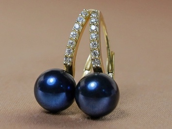 Zlaté perlové náušnice AAA 14K zlato BC021YFE-B Zlaté perlové náušnice AAA 14K zlato BC021YFE-B
