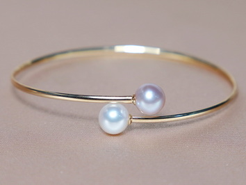 Zlatý náramek 18K s pravými perlami AAA WW08YB-WP Zlatý náramek 18K s pravými perlami AAA WW08YB-WP