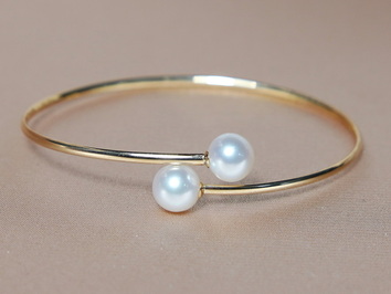 Zlatý náramek 18K s říčními perlami AAA WW08YB-WW Zlatý náramek 18K s říčními perlami AAA WW08YB-WW